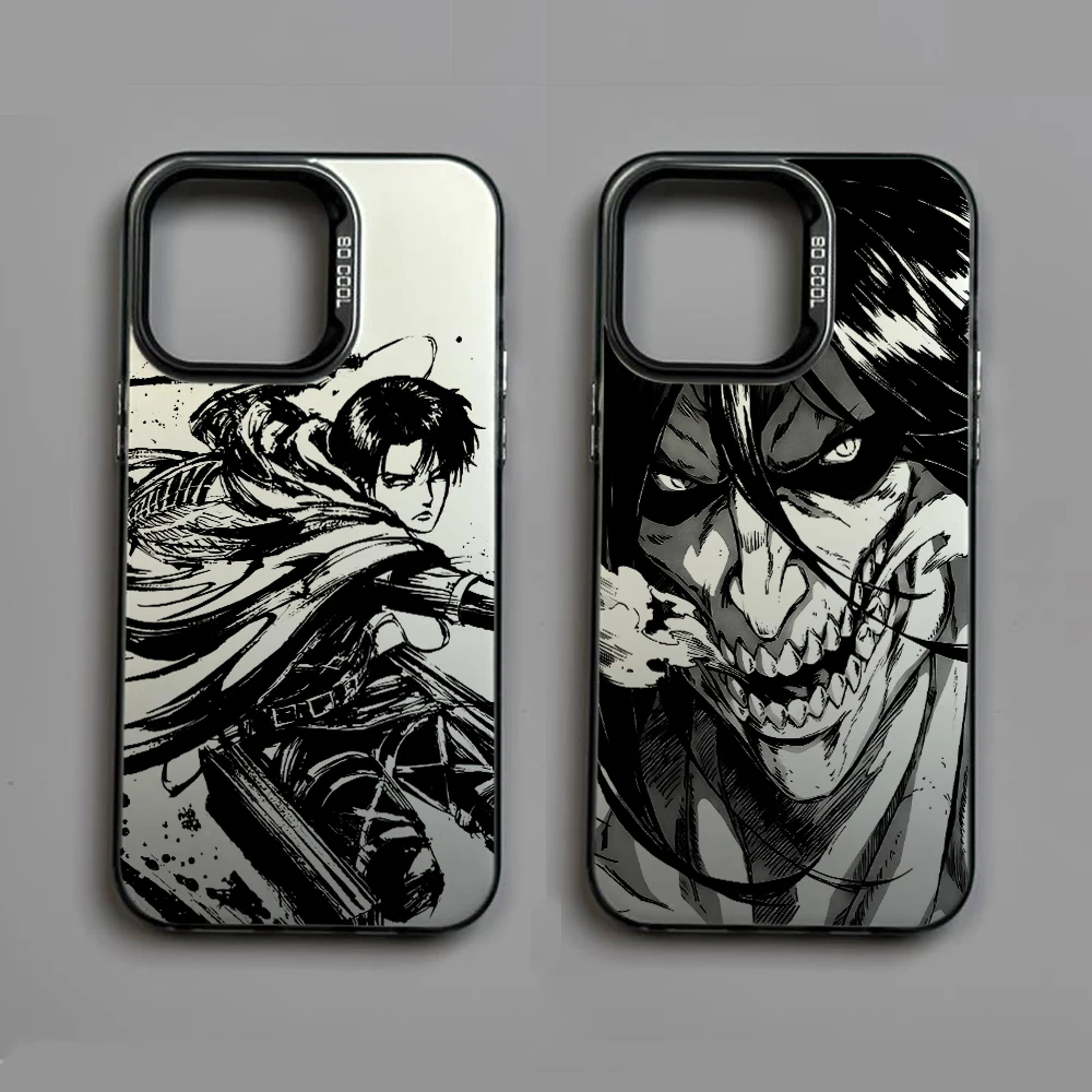 Coque de téléphone Anime attaque sur Titan, étui arrière mat Anti-chute pour iPhone 16e 16 15 14 13 12 11 mini Pro Max X XR XSMAX 8 Plus