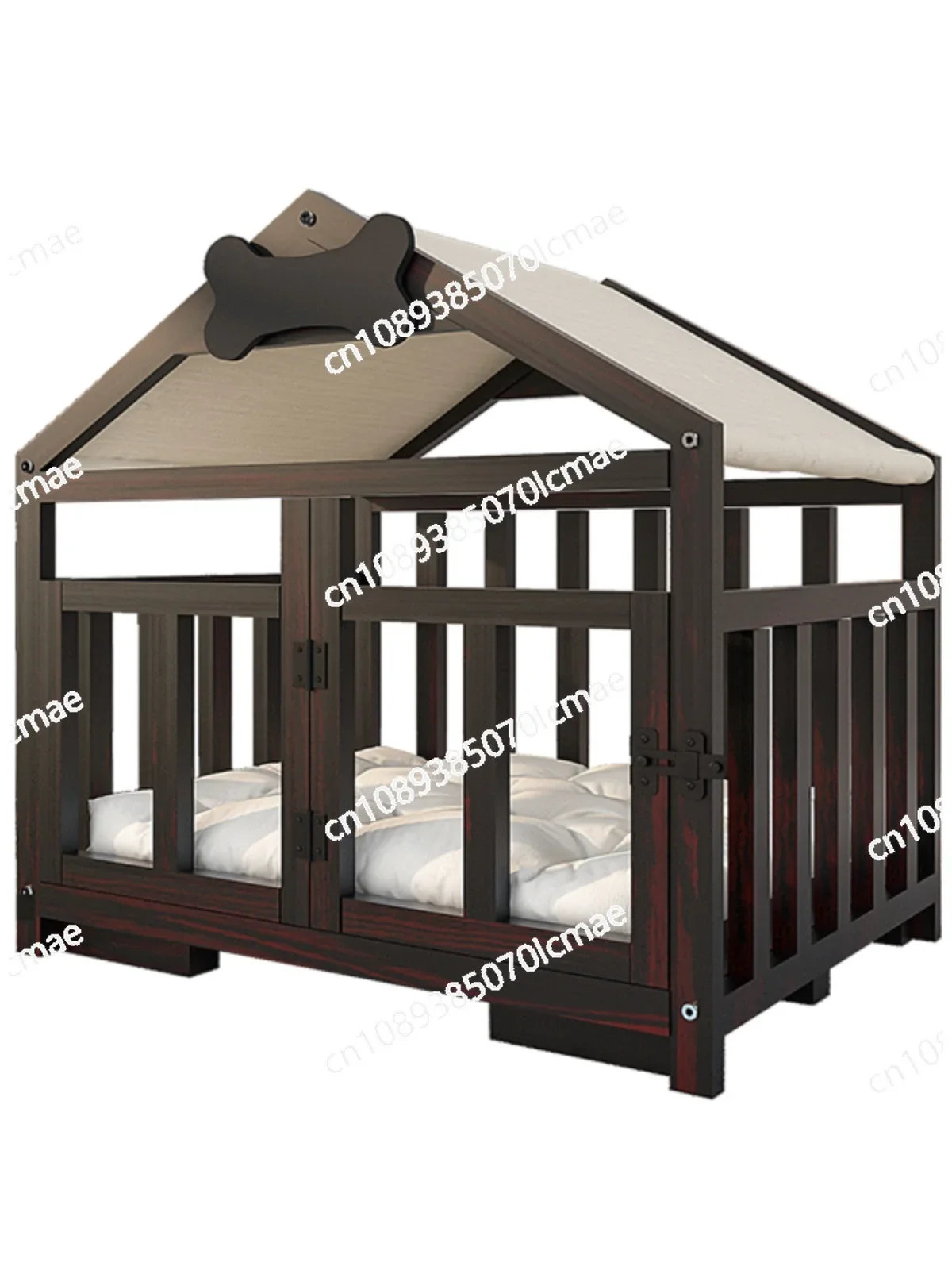 Indoor Kennel House Solid Wood Dog House Cage Small Dog All Seasons Removable and Washable Pet Bed Wooden Dog Cage