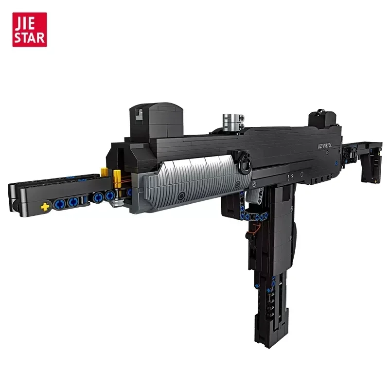 

Fire Burst Weapon Brick, High-Tech, UZI Submachin, Pistol Gun, Game Model, Building Blocks, Gifts for Boys, 58021 Jiestar Ideas,