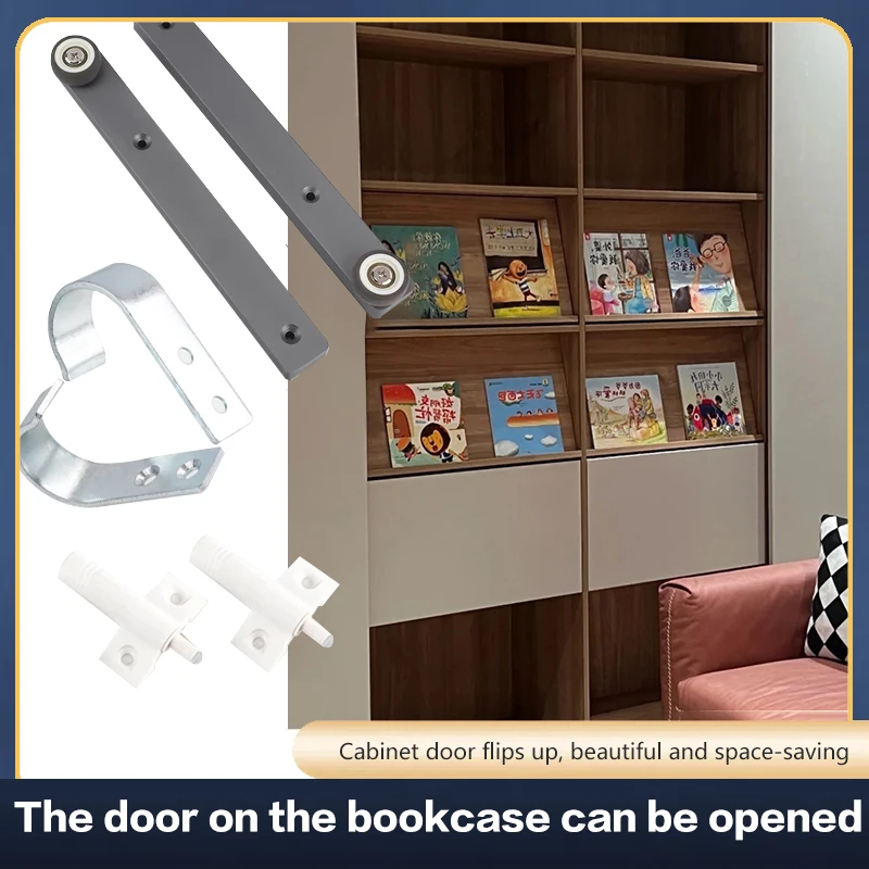 Cabinet Bookcase Hidden Flip Door Support Display Cabinet Flip Door Push-in Built-in Support Rod Plastic Rail Slide