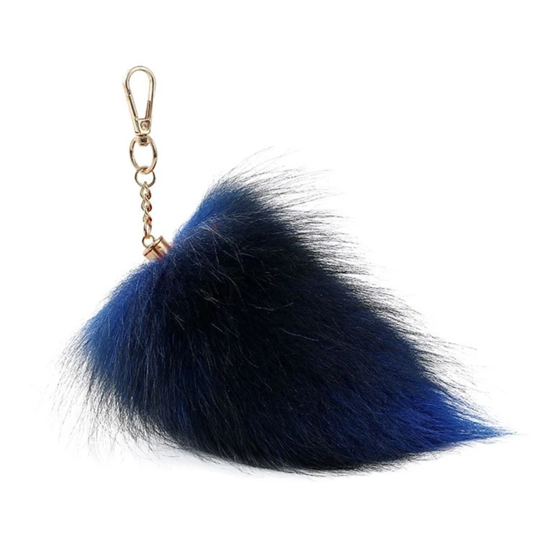 Foxes Furs Tail Pendant Keychain Keys Holder for Purse Bag Decoration