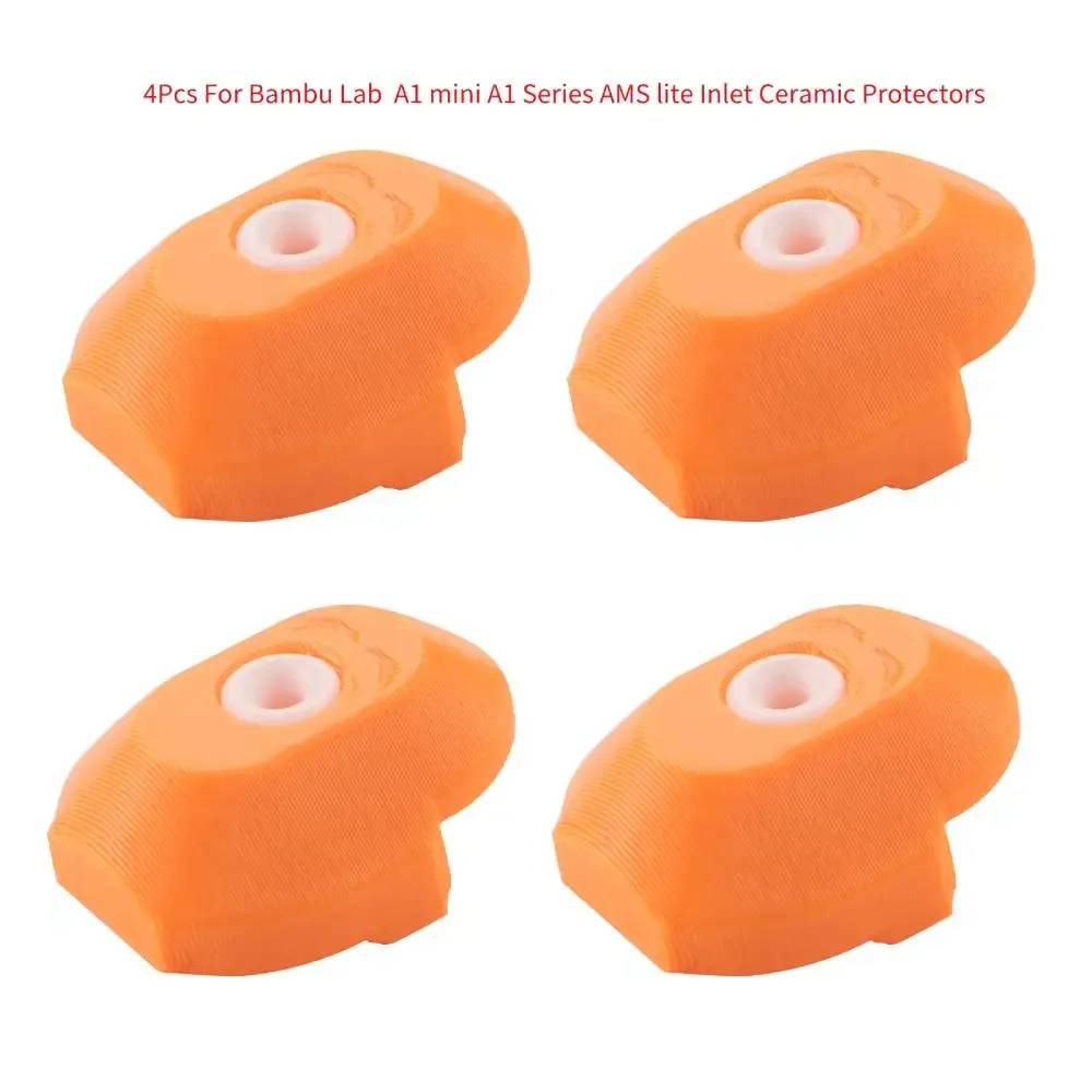 4Pcs For Bambu Lab A1 mini Series AMS lite Inlet Ceramic Protectors Wear-Resistance Durable For Bambu 3D Printer Parts