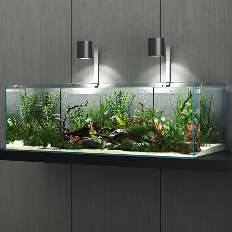 

Jinjing Five Line Ultra White Glass Fish Tank, Rectangular Home Living Room, Large, Medium, and Small Water Grass Ecology
