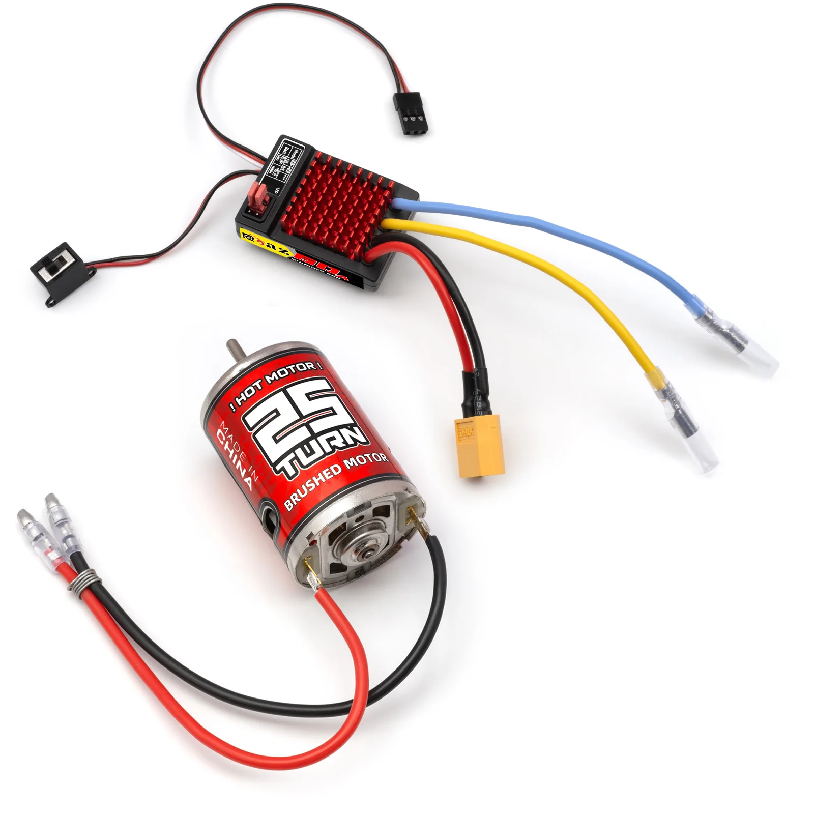 RCXAZ 540 Pro Brushed Motor 12T-75T 60A Waterdichte ESC Snelheidsregelaar Combo voor 1/10 RC Crawler Klim Drift Auto Boot