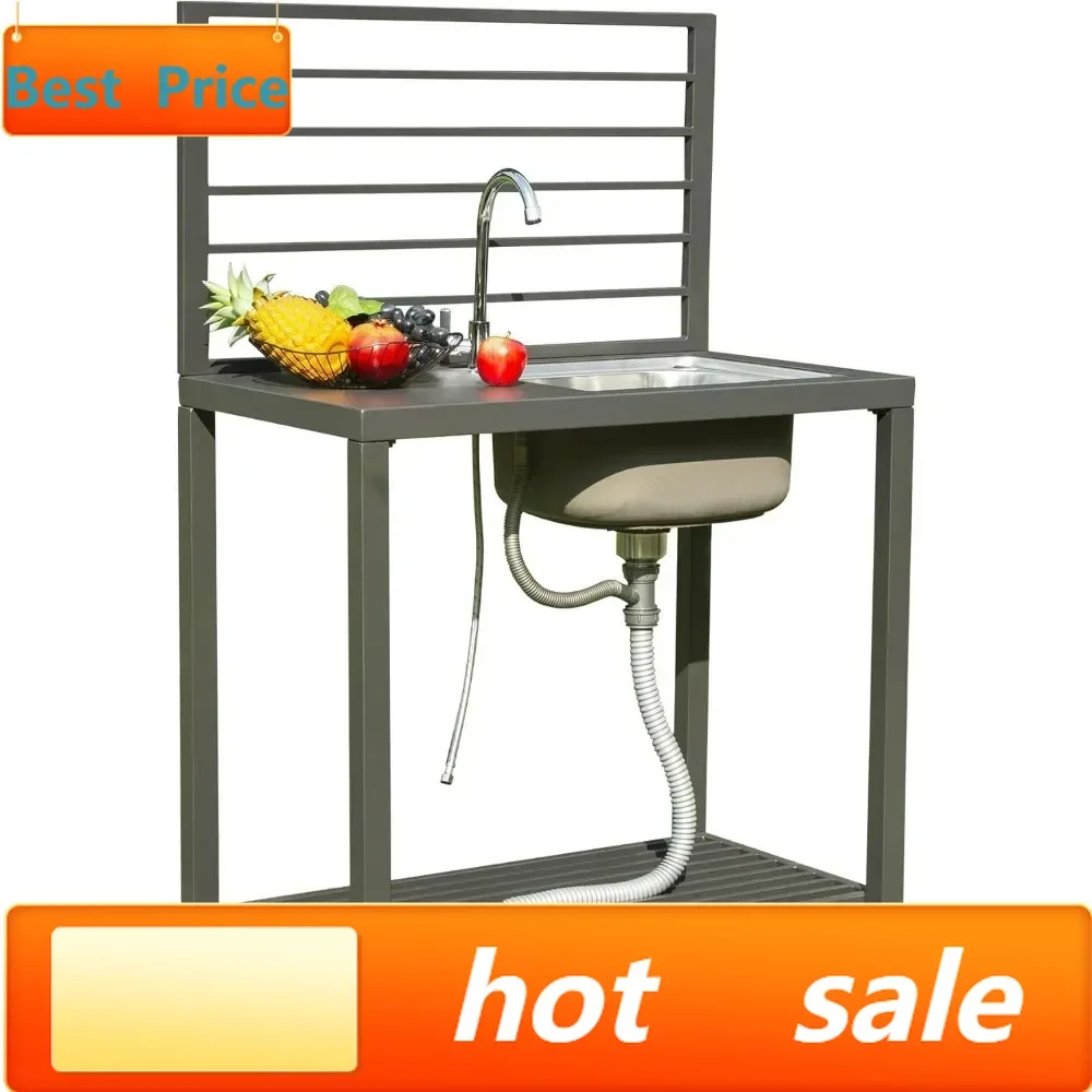 

Hot salesStainless Steel Protective Cover for Domi Dark Gray Freestanding Aluminum Sink with Dual Water Pipes
