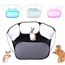Portable Folding Small Pet Cage Transparent Cat and Dog Cage Tent Pet Playpen Open Folding Yard Fence For Dog Hamster Rabbit