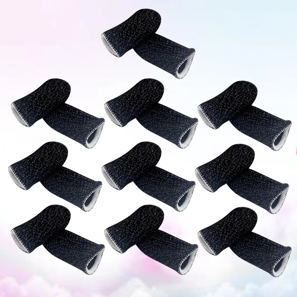 

10Pcs Oil-Proof Anti-Slip Thumb Sleeve Conductive Fiber Game Finger Cover for Mobile Phone White Touch Finger Cover