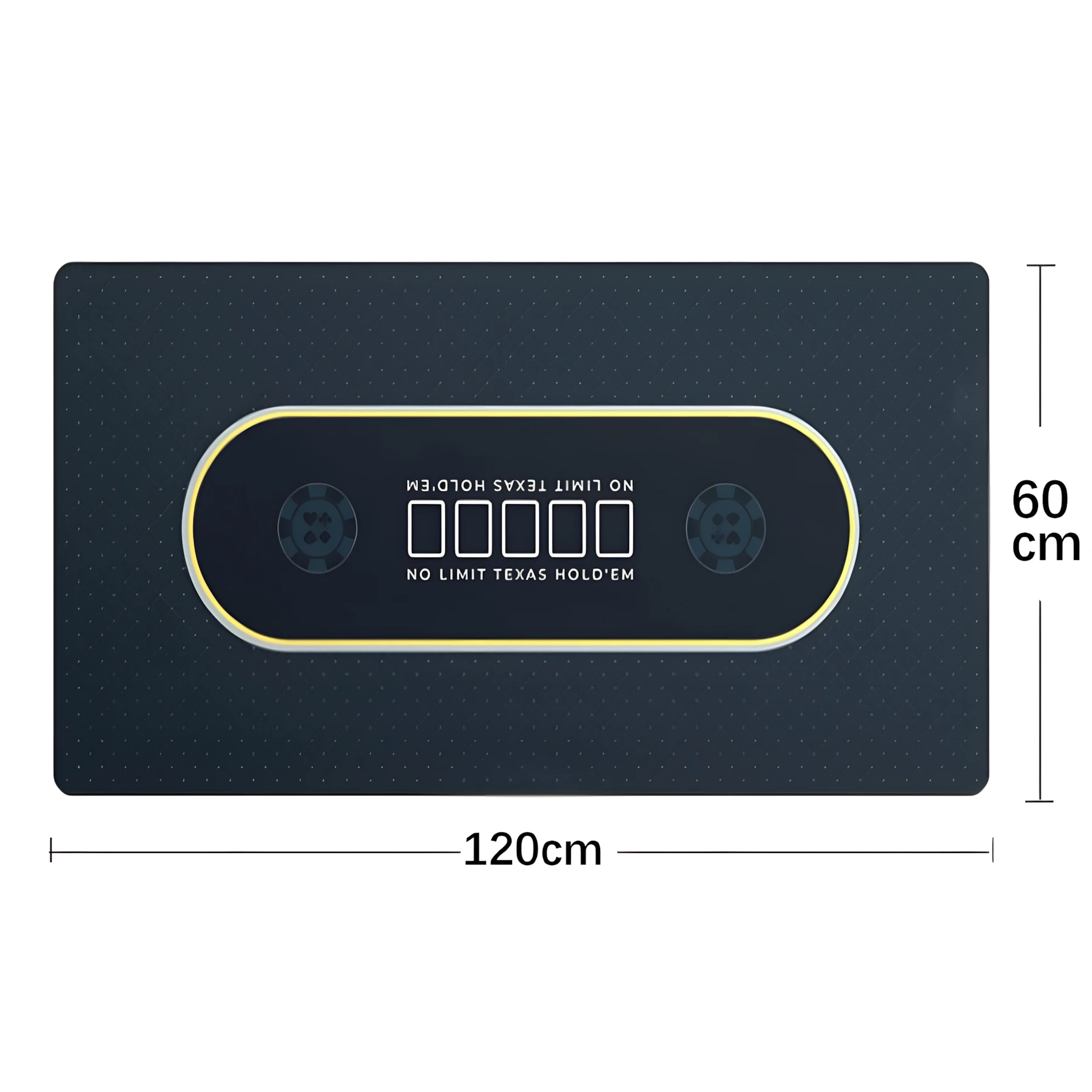 120x60cm Party Multiplayer Game Board and Poker Game Table Mat Large-Sized Texas Hold 'Em Poker Rubber Table Mat