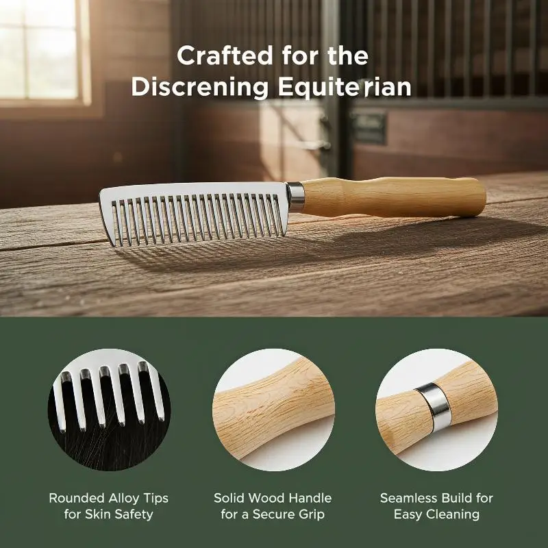 Durable Aluminum Horse Grooming Comb Metal Curry Brush for Loose Hair Removal Pony Farm Grooming Cleaning Tool