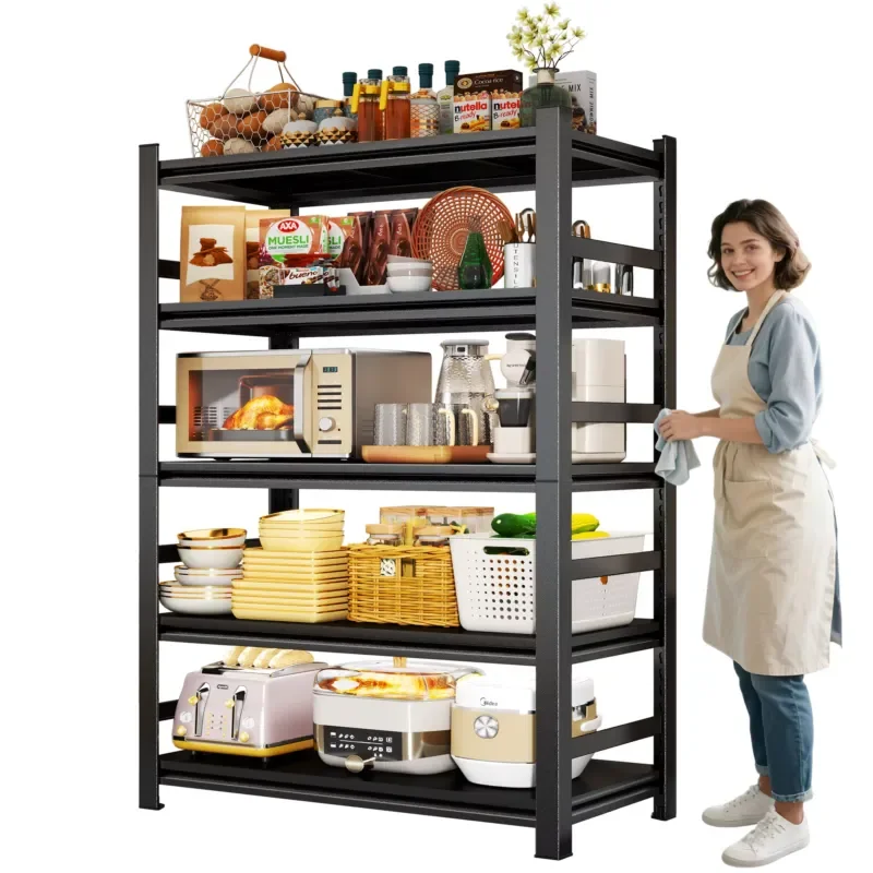 Morgie Modern Kitchen Storage Shelves Adjustable Removable Metal Storage Shelves Storage Shelves Freestanding Multipurpose