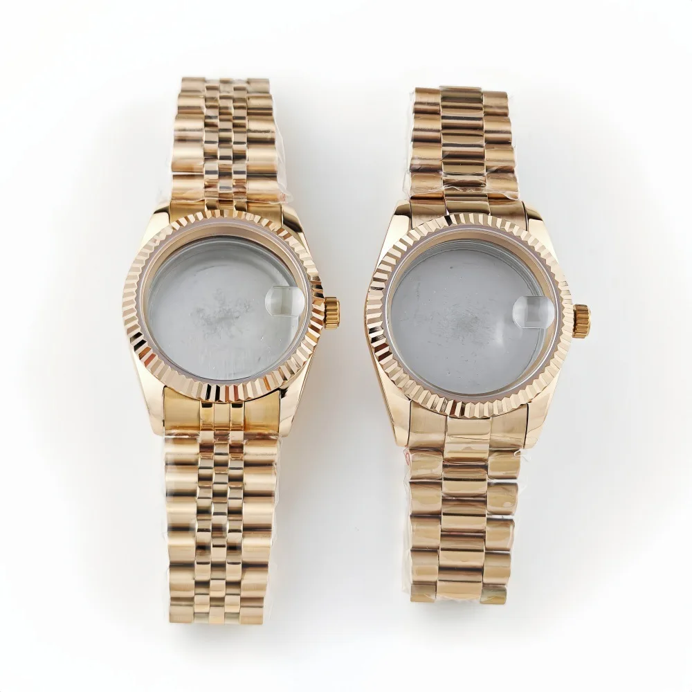 

Кольцо с собачьим зубом, корпус из розового золота, ремешок для президентских помещений, сапфировое зеркало, 36 мм, подходит для аксессуаров для механических часов NH36