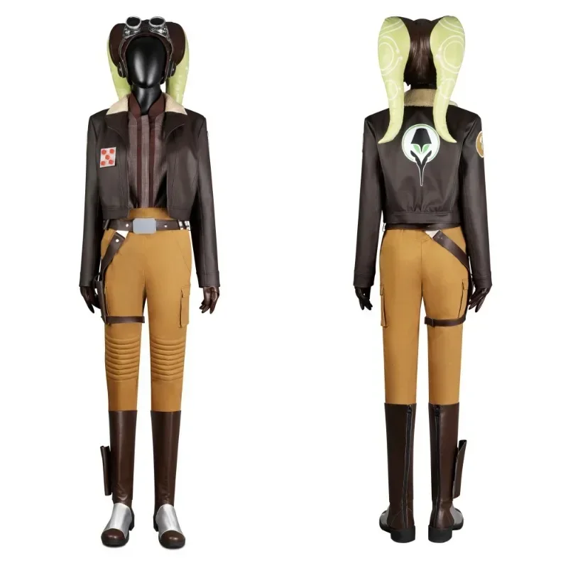 Disguise Syndulla Cosplay Costume Brown Leather Coat and Pants Hat Accessories Outfit Full Set and Individual Items Are Sold