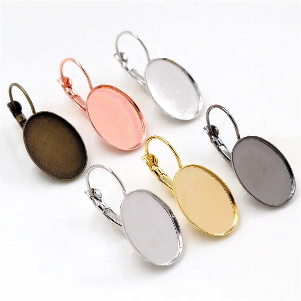 13x18mm 18x25nn 10pcs/lot 6 Colors Plated High Quality French Lever Back Earrings Blank/Base,Fit 13x18mm Oval glass cabochons