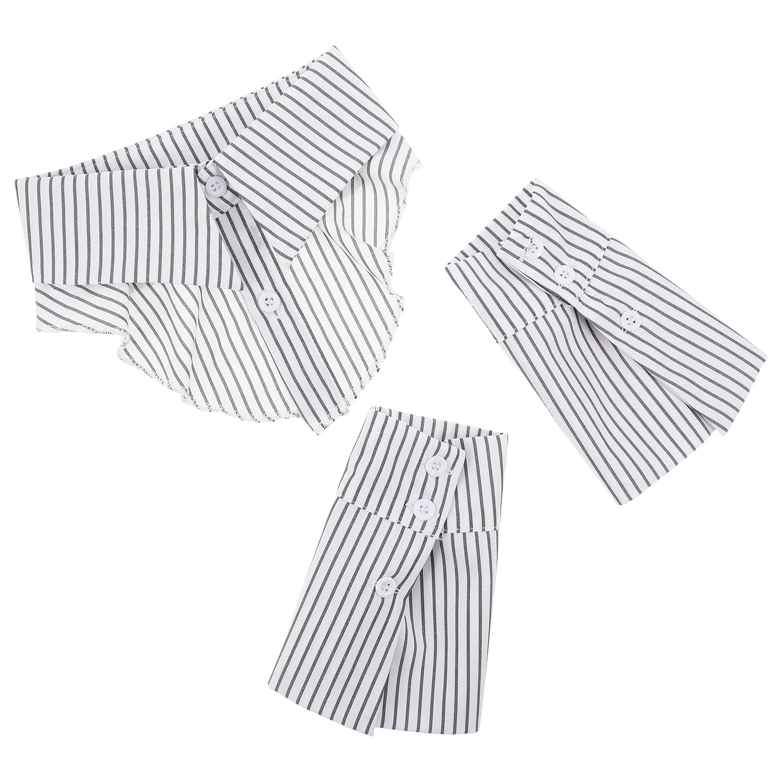

Set Cuffs Fake Shirt Cuffs Blouse Men Polyester Detachable Pointed Blouse Fake Faux Collar Collar Office Work Wear