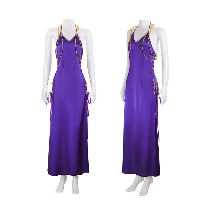 أنيمي قطعة واحدة نامي الأرجواني الفراء للنساء ، ضيق سبليت الفراء s ، Hmatte en كرنفال حفلة ، الزي مثير ، تأثيري حلي للنساء