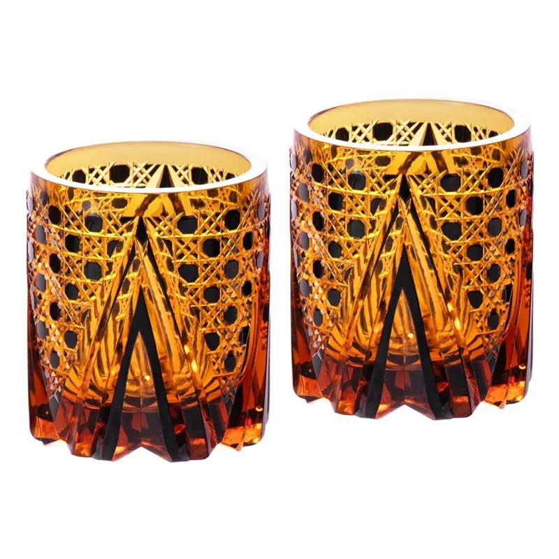 Amber Sword Warrior Brandy Rock Tumbler High-End Retro Crystal Glass Wine Cup Creative Wine Gift Christmas Present Dropshipping