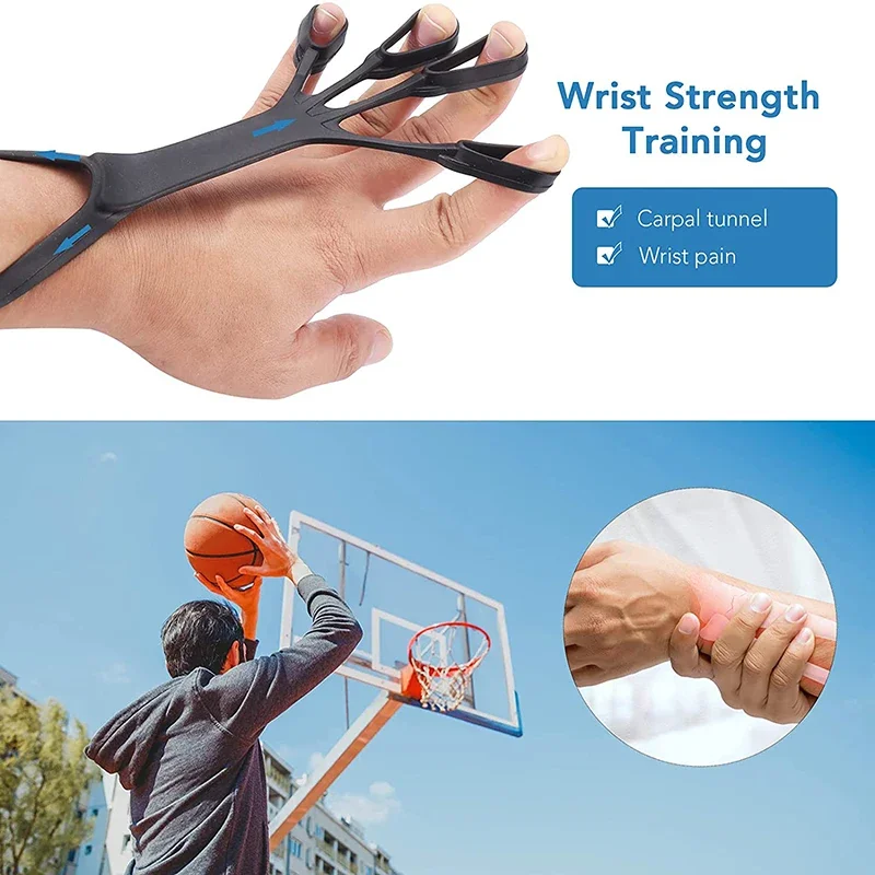 Silicone Hand Grip Device Finger Exercise Hand Strengthener Stretcher Hand Trainer Rehabilitation Training Equipment Muscle Tool