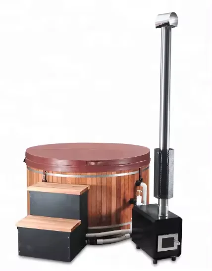 Outdoor  Red Cedar Wood Fired Hot Tub Spa for 2 Person