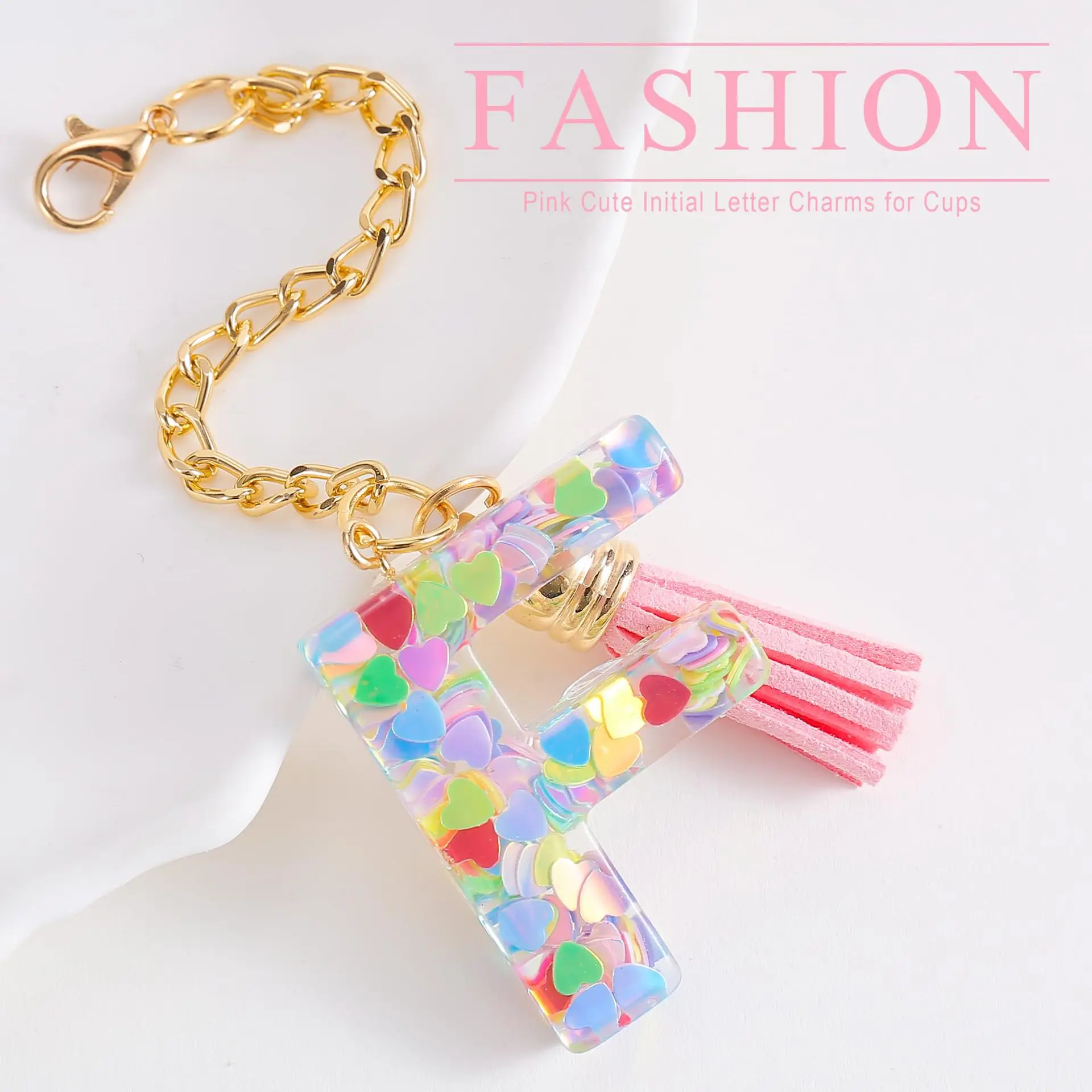 Letter Charm Accessories for Stanley Cup 1 PCS Cute Initial Keychain Handle Charm for Stanley Tumbler for Women Girls - view 3