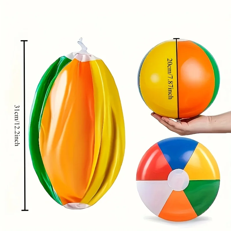 3pcs/7pcs, 12인치 풍선 비치 볼 - 대형 레인보우 비치 볼 풍선 풀 장난감, 파티 장식에 적합