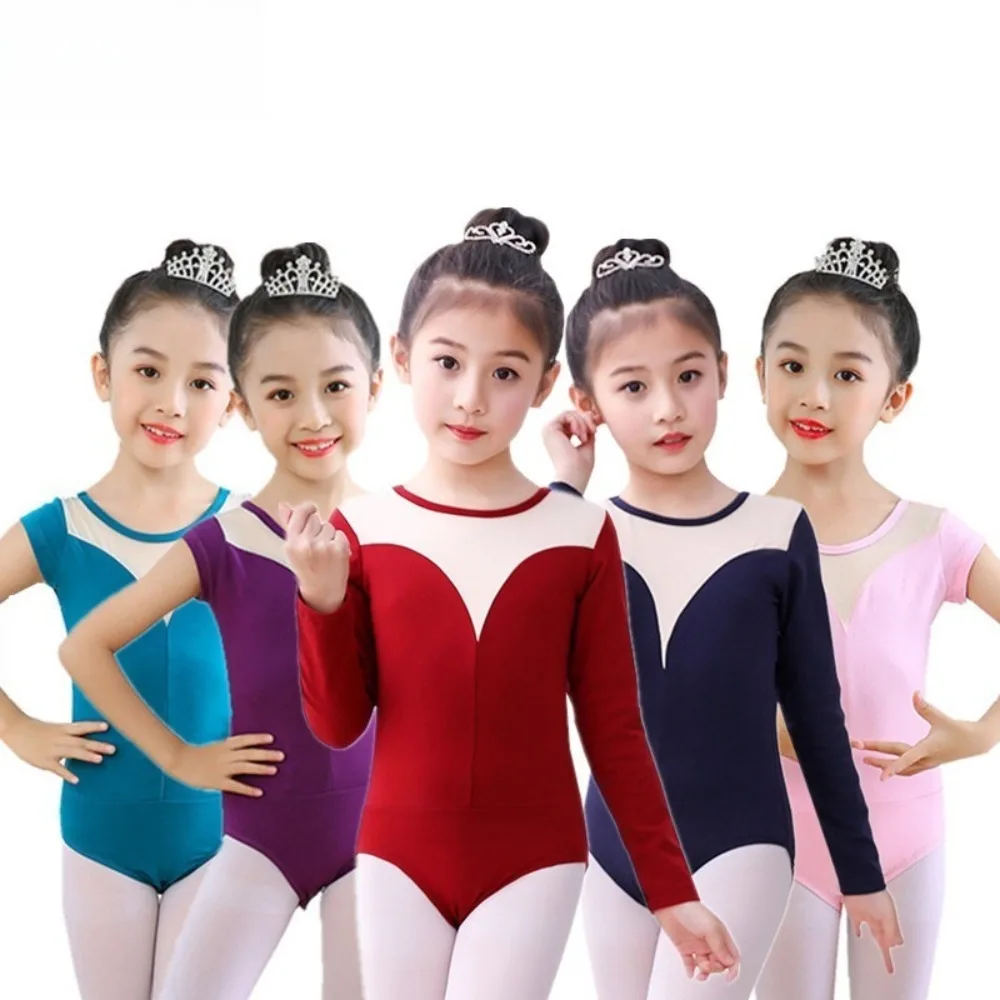 

New Girls Velvet Ballet Leotard Kids Long Sleeve Dance Gymnastics Bodysuit Autumn Winter Figure Training Exam Wear Kids Clothing
