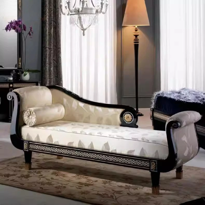 

Bedroom furniture: solid wood carved chaise longue, beauty couch, luxury lounge chair, lounge chair, lounge chair
