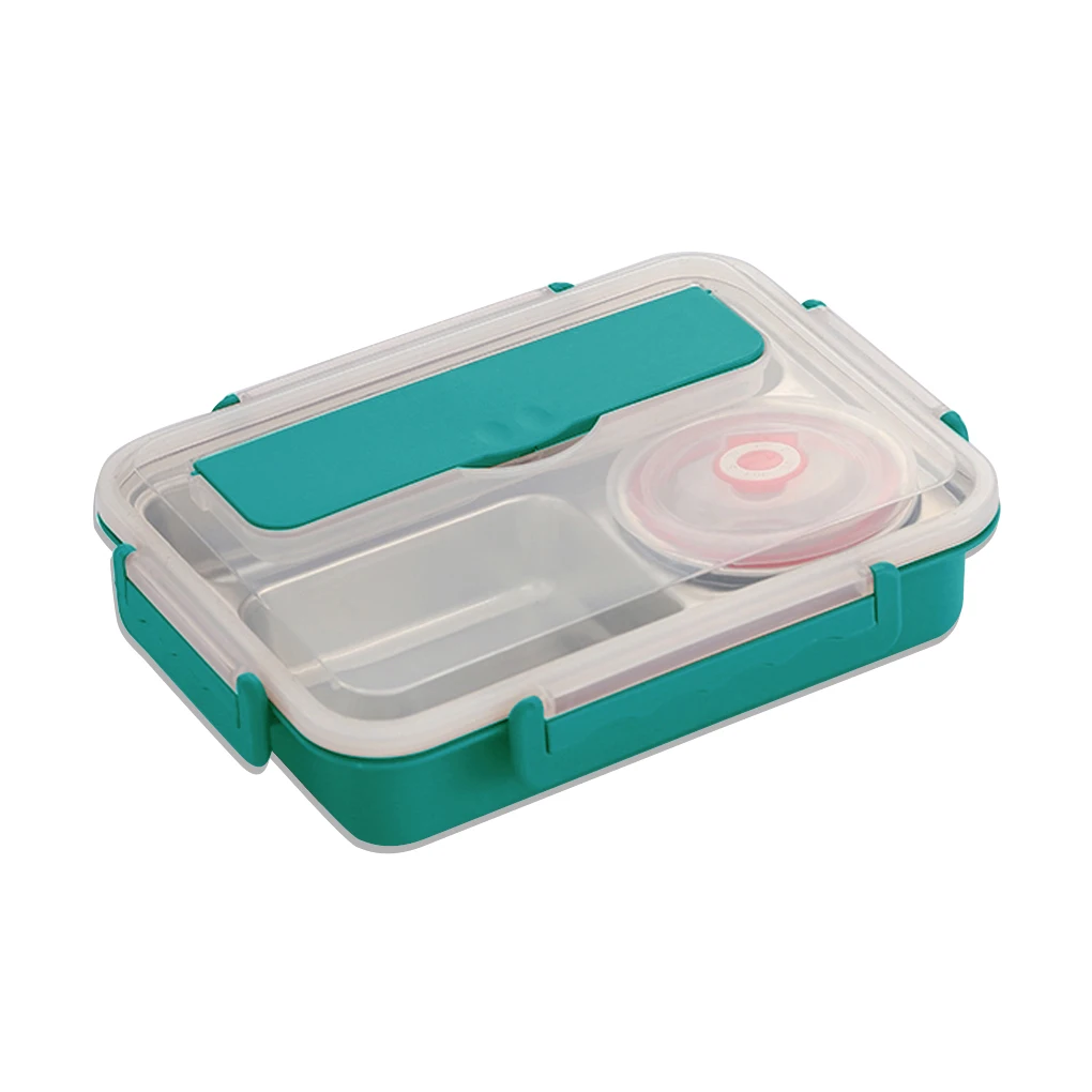 

Ланч-бокс из нержавеющей стали, герметичный футляр для еды, теплоизоляционный контейнер для хранения еды, темно-синий, L