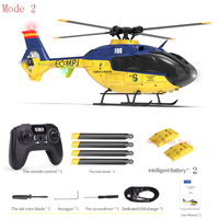 YXZNRC F06 EC135 2.4G 6CH Direct Drive Dual Brushless One Key 3D Roll Flybarless 1:36 Scale RC Helicopter RTF