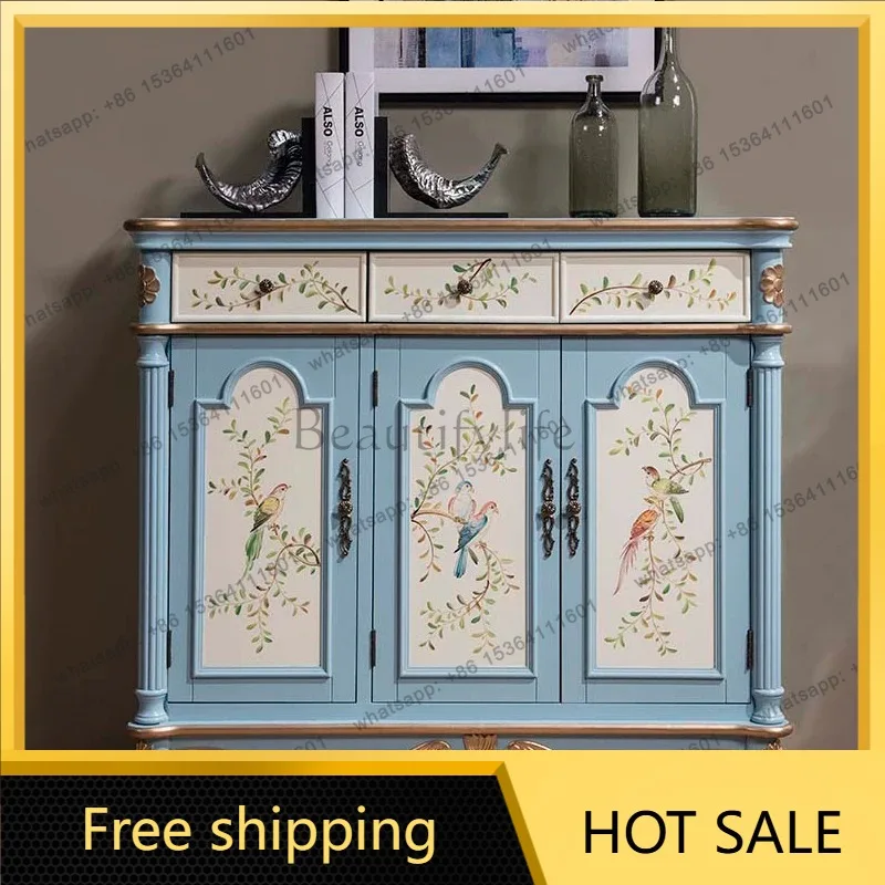 Accent European Shoe Rack Luxury Angled Shelves Cupboards Entrance Shoe Rack Decoration