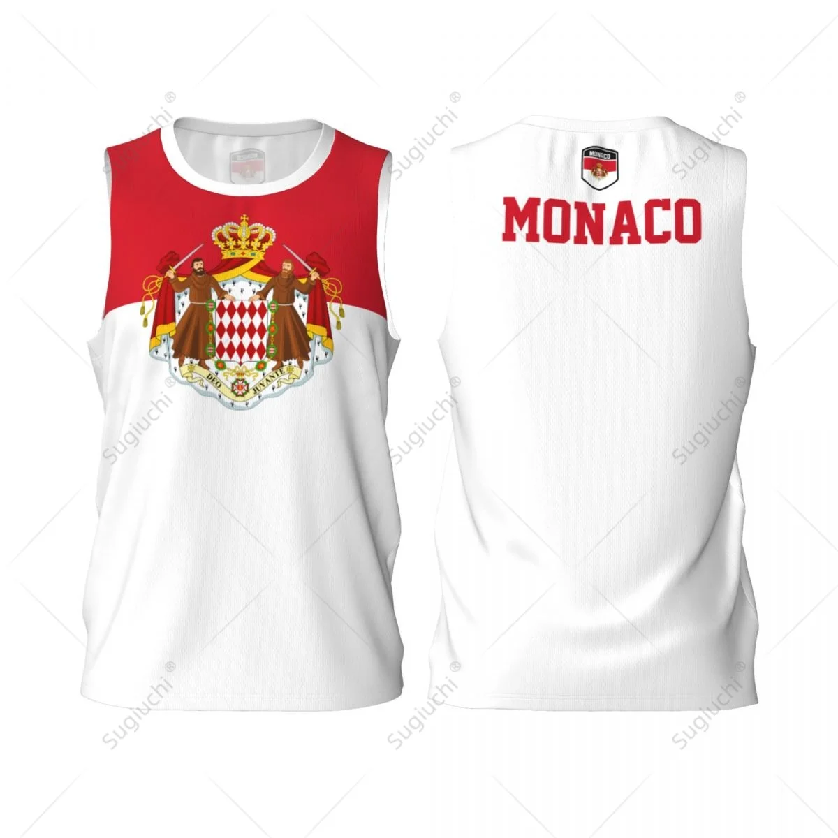 Monaco Flag Men Basketball Sports Jersey Running Fitness Multifunction Sleeveless tshirt Exclusive Custom Name Nunber