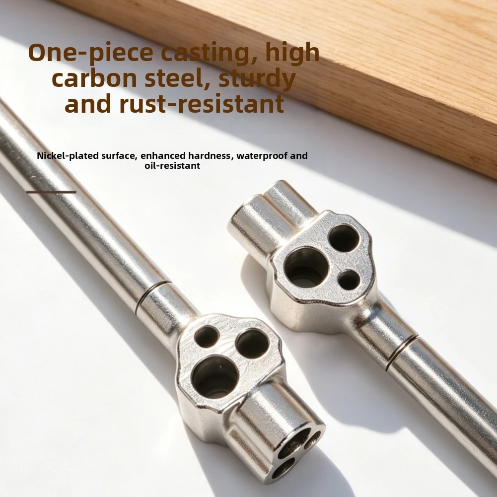 Hex Wrench Lever Handle Socket Extension Rod High Carbon Steel 200mm For Mechanical Repair Bolt Removal With 6.35mm Bit Adapter
