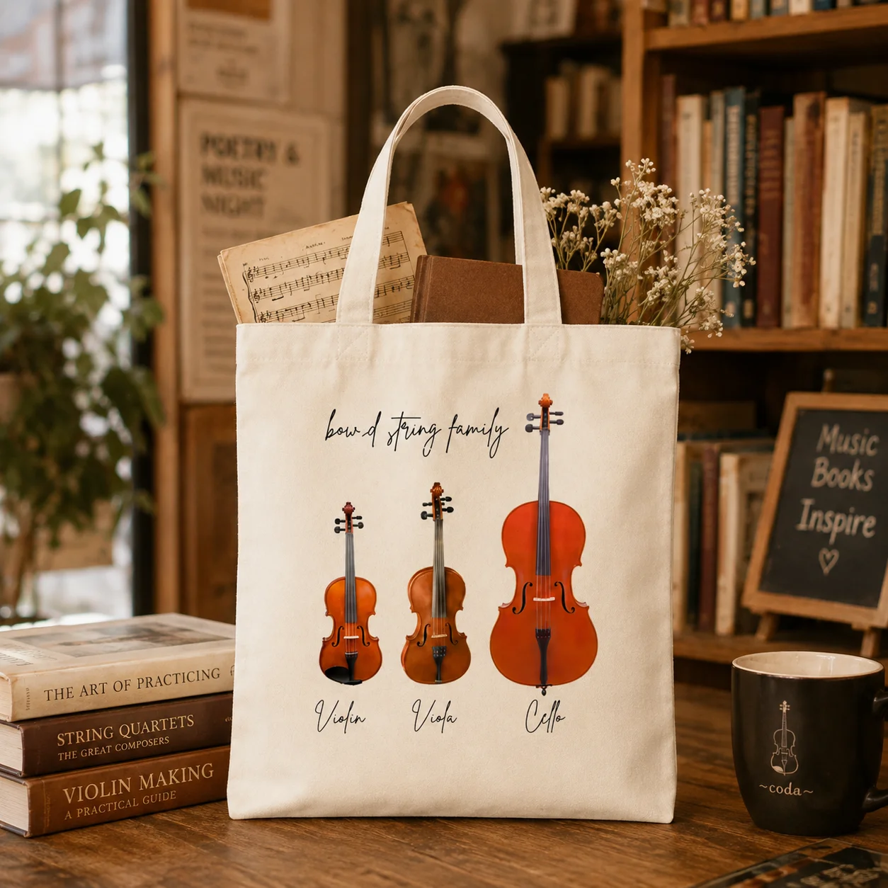 Muziek-totebag voor de muzikal - Musical Instrument Shop recensie en prijs