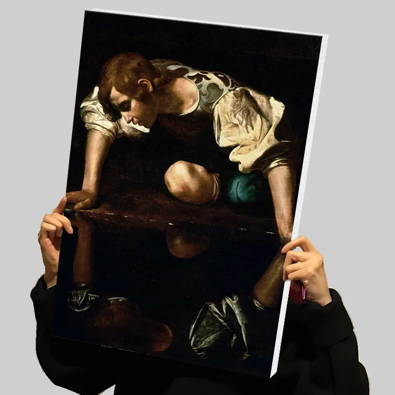 Boy Gazing At Reflection Prints Poster Custom Canvas Painting Wall Art Modern Abstract Canvases Room Decorations Home Decor Arts
