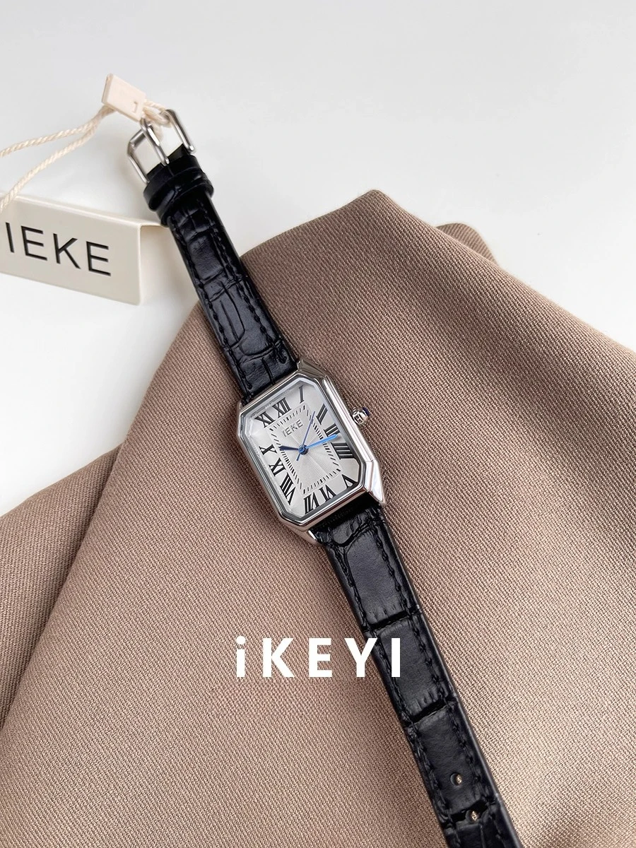 Luxury ladies quartz watch leather small square watch versatile temperament ladies luxury female retro style belt watch female