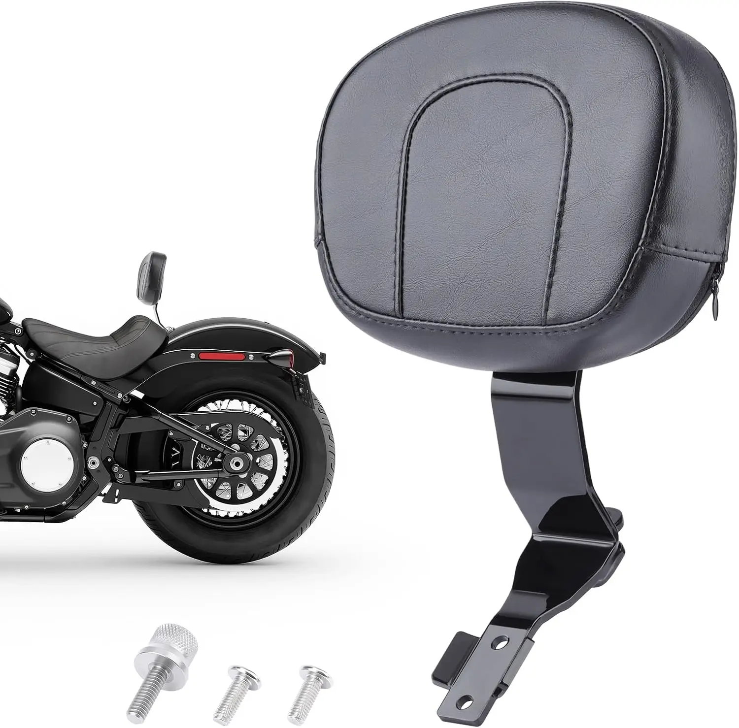 Driver Backrest Rider Back Rest for Harley Softail 18-25, Black B