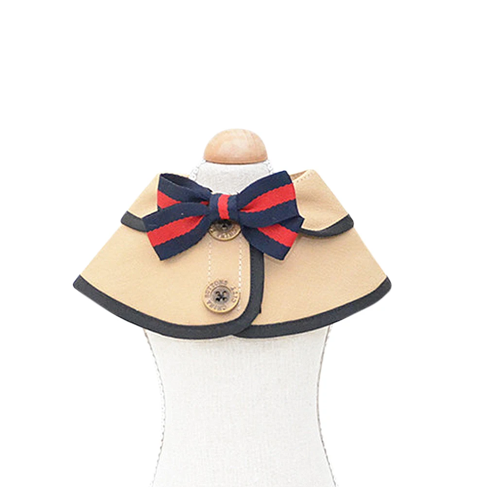 

Dog Bib Cape Saliva Collar Pet Supplies Waterproof Anti-Dirt Eating Scarf For Puppies Dogs Khaki Color Creative Bowknot Design