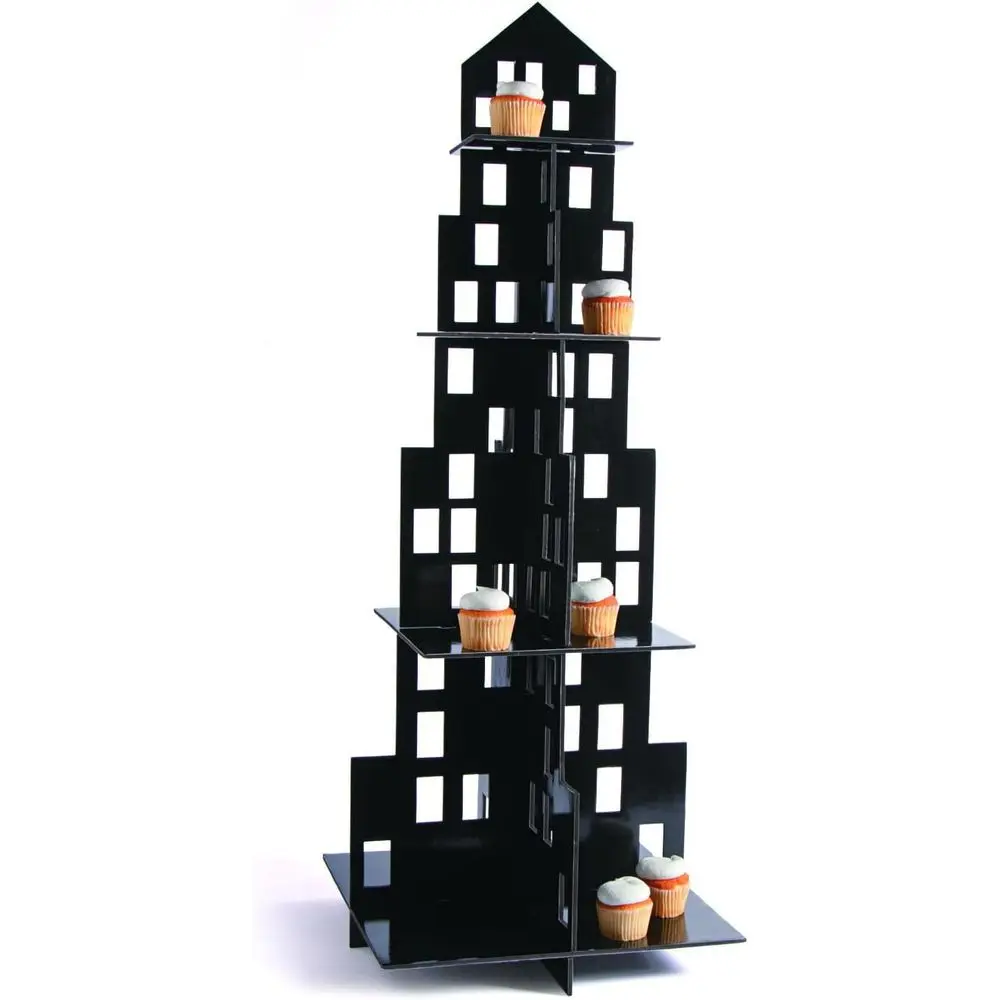 

4-Tier Superhero Themed Cupcake Stand - Ideal for Heroic, Firefighter, and Big City Celebrations