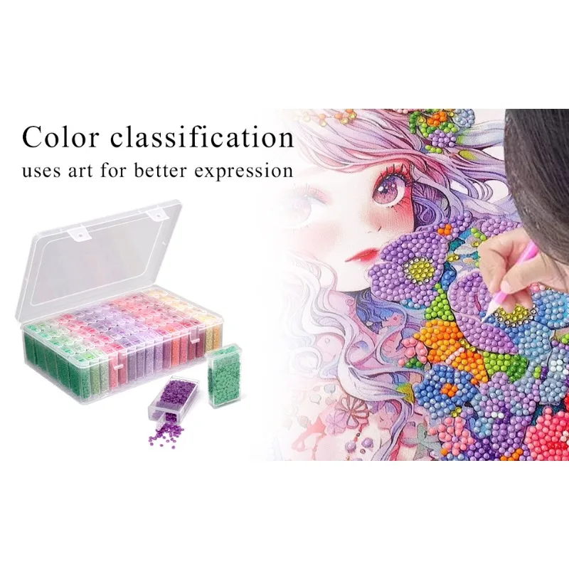 Hot-selling 80smallsquare bottle nail art diamond painting tool storage box dust-proof mini diamond box jewelry bead storage box