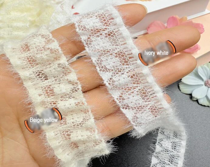 Width:2.0cm(0.78”inch)Minimalist pattern plush elasticity cotton embroidery Lace Fashion lace Accessories Sewing(SSA-4692)