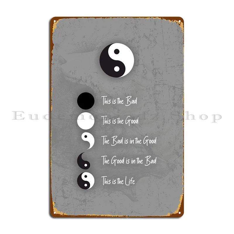 Meaning Of Yin Yang Theory Metal Sign Garage Plaques Club Bar Pub Customize Tin Sign Poster