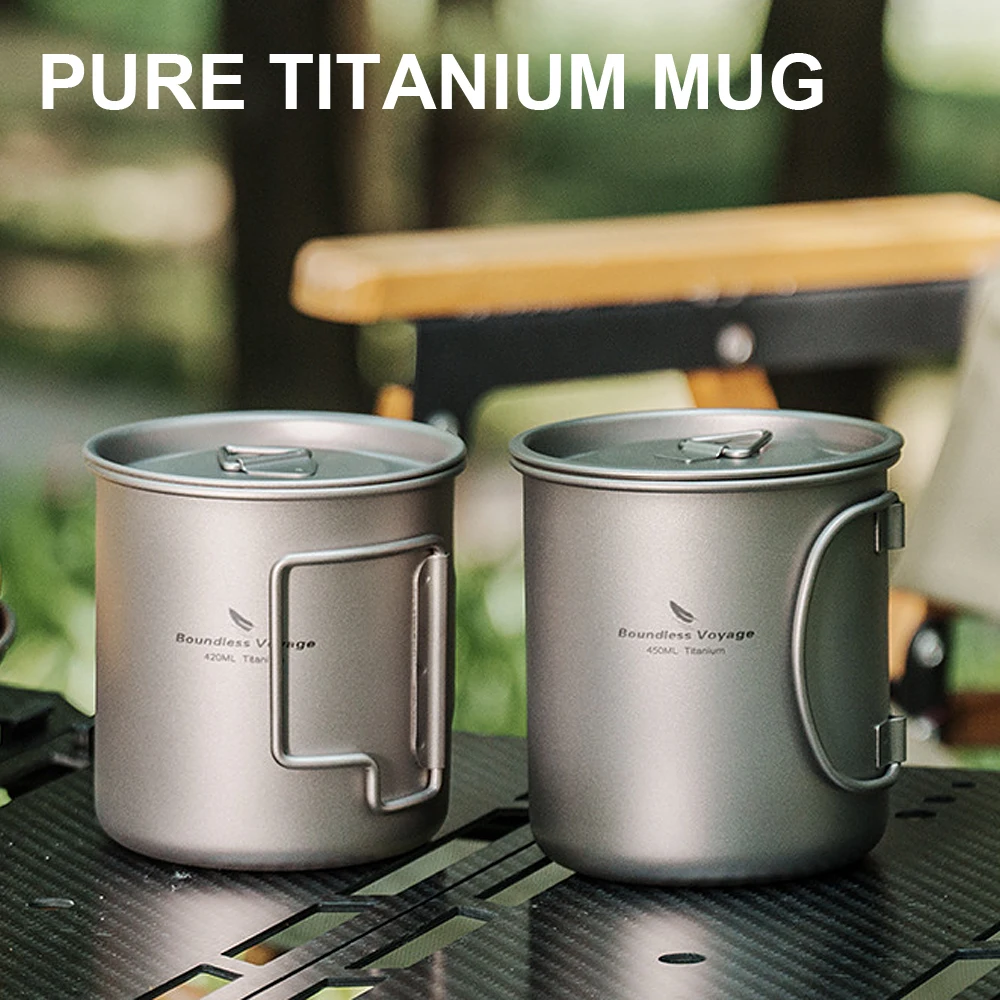 

Pure Titanium Folding Water Cup 450ml,Ultra Lightweight,Single Layer Heatable Coffee Mug,Outdoor Camping,Travel. A1553