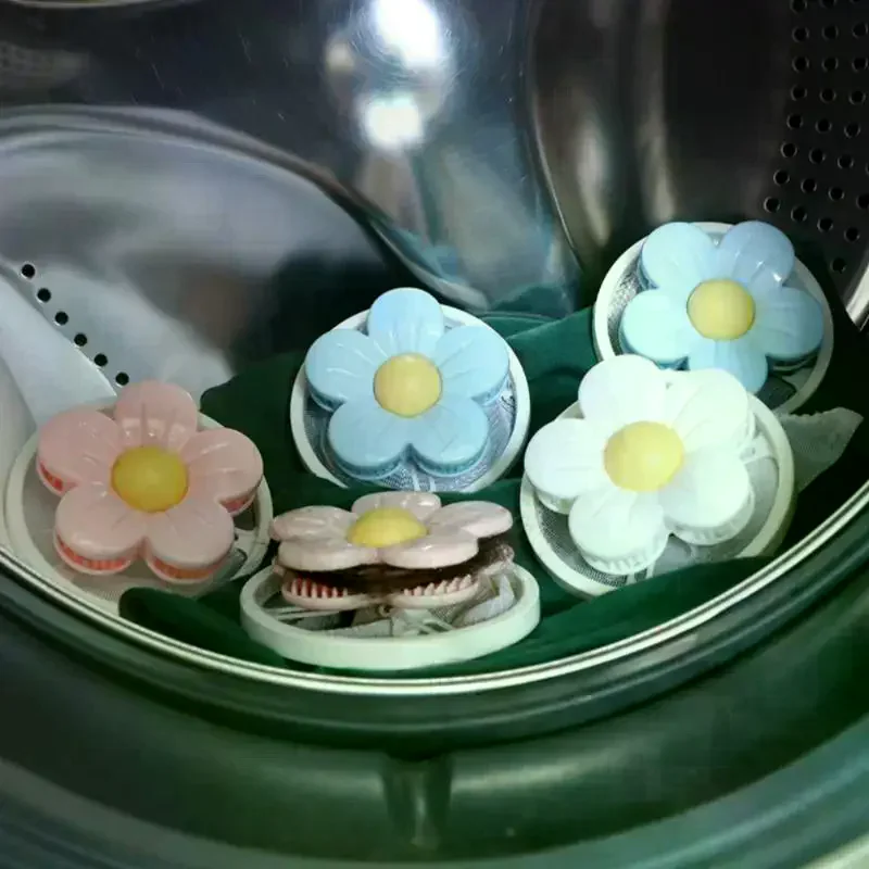 Lint Filter Flower Shaped Washing Machine Double Layer Floating Hair Catcher Reusable Multicolor Laundry Cleaning Tools