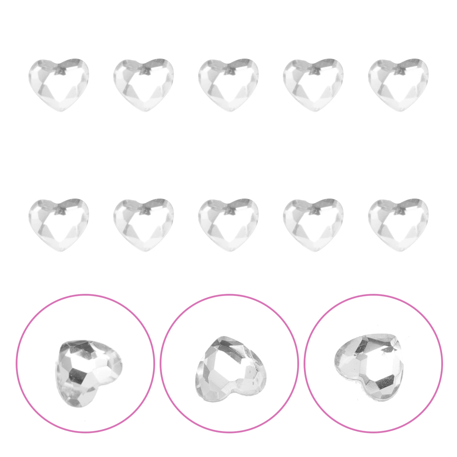 10 ชิ้นรูปหัวใจคริสตัล Rhinestone ฟันอัญมณีตกแต่งเงา DIY เครื่องประดับฟันการออกแบบที่ไม่ซ้ํากันวัสดุพรีเมี่ยม Grills สําหรับ