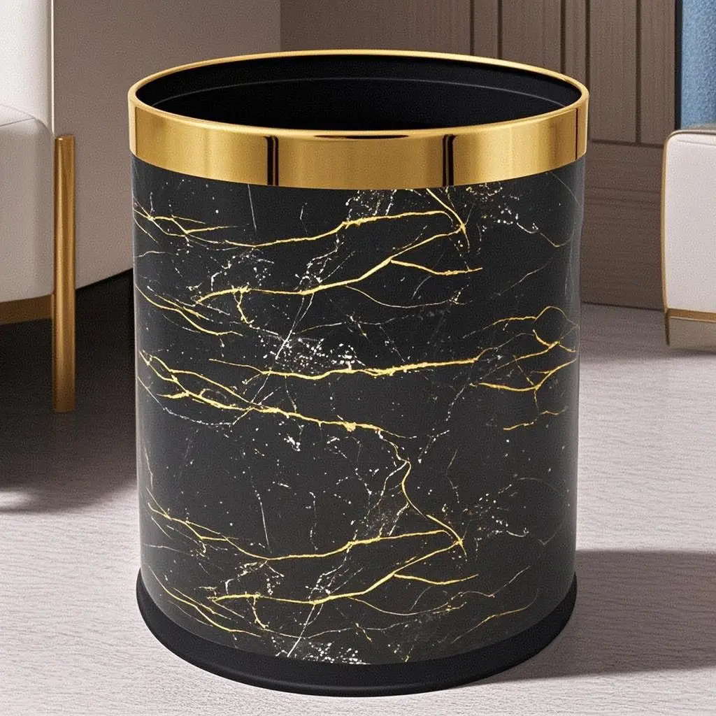 

Nordic Double-layer Garbage Bin for Household Use New Models Decorating Uncovered Living Room Circular Waste Bin Clean Tools