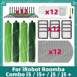 Compatible con el robot aspirador iRobot Roomba Combo i5 / i5+ / j5 / j5+ Cepillo principal y lateral Filtro HEPA Accesorios Piezas