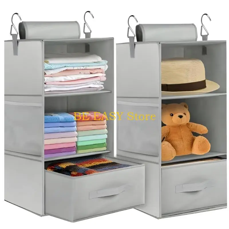 E28F Set Of 2 Over The Door Hanging Shelves constructed With Reinforced Attachments For Bedroom Cabinet And Travel Space Laundry