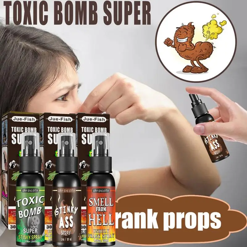 Liquid Fart Gag Prank Joke Spray Can Stink Bombs Smelly Stinky Gag 30ML Fart Spray Extra Strong Stink Prank Novel Funny Toys