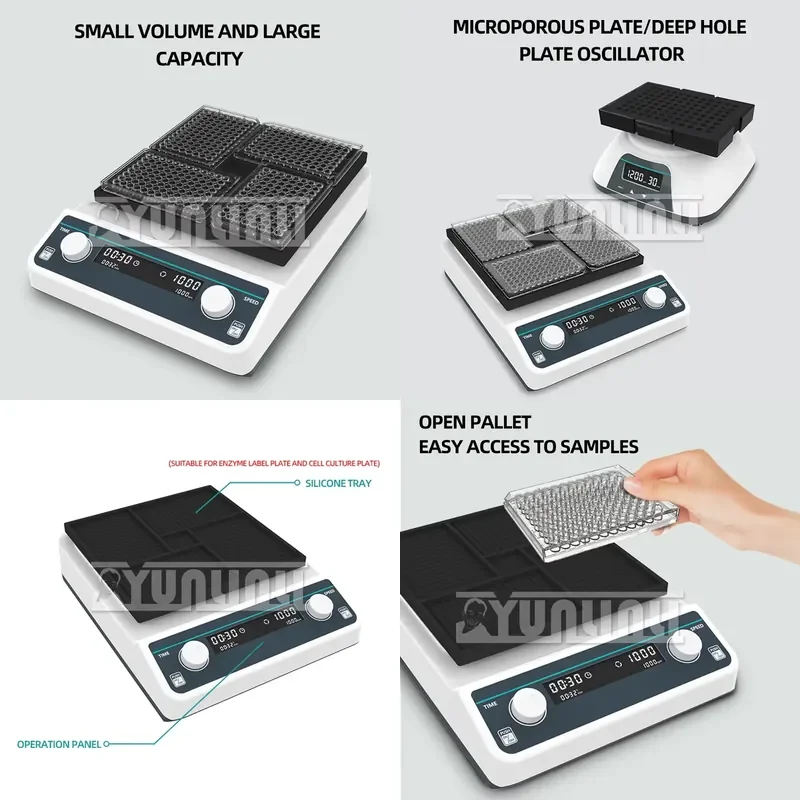 for Microplate Oscillator 96 Well Plate Mixer Digital Display Lab Enzyme Deep Hole Shaker Laboratory Equipment