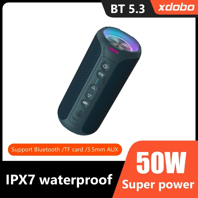 Xdobo Challenger 2020 Wireless Bluetooth Speakers Outdoor Portable Riding Car Stereo Home Subwoofer Cool RGB Lamp 50W High Power