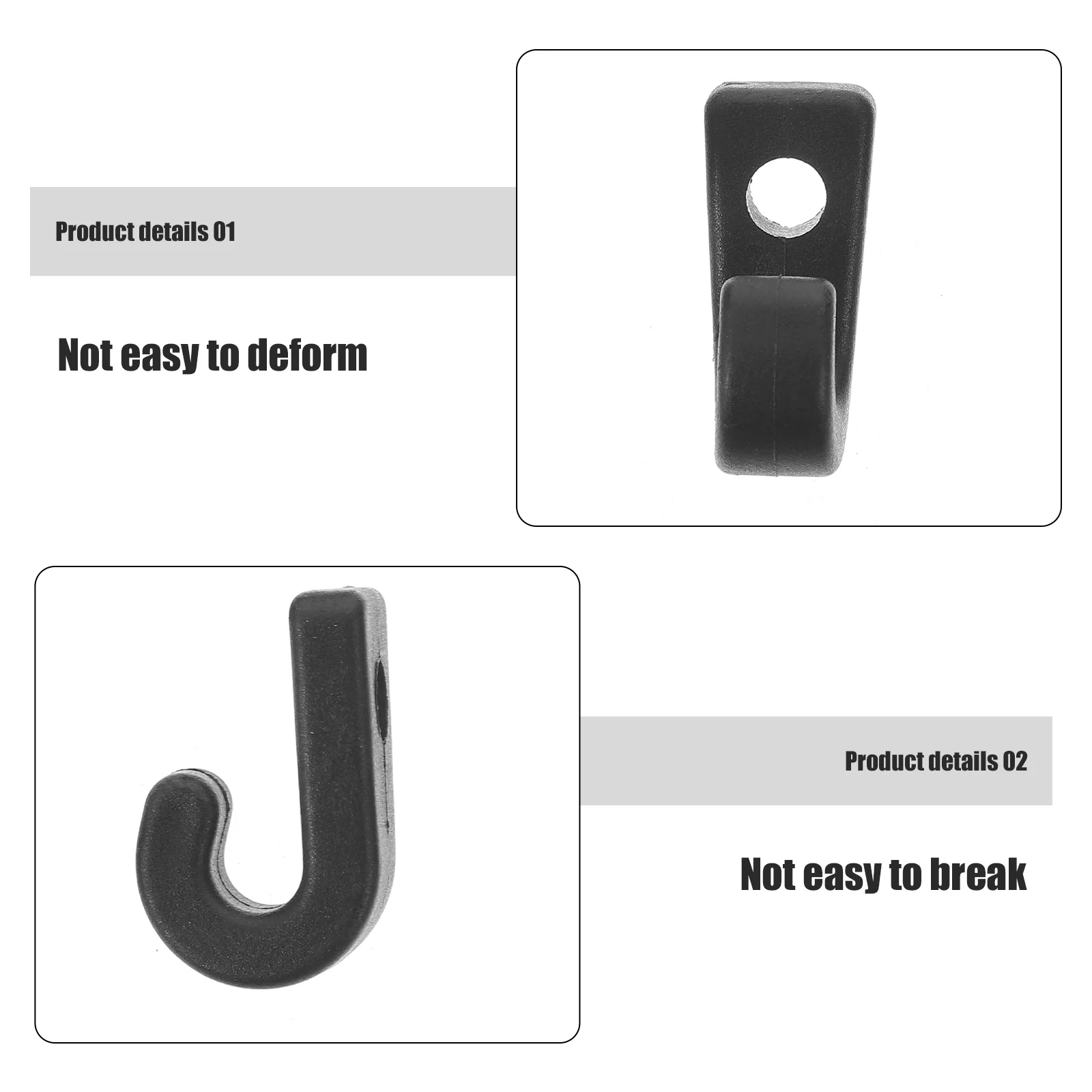 

10pcs Kayak J-Shaped Hook Pp Material Lightweight Durable Outdoor Canoe Accessory Multi-Function Bungee Hook For Boats